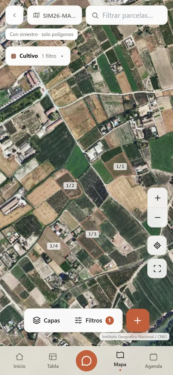 El mismo mapa de Amber en un teléfono móvil